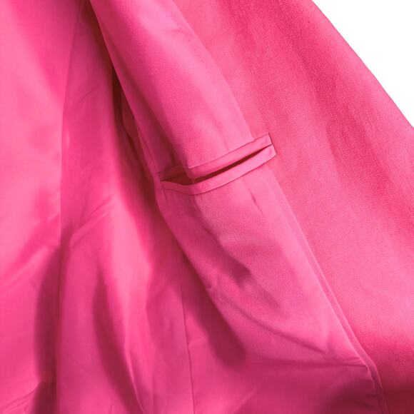 J.Crew Factory Linen Blend Long Sleeve Holland One Button Blazer Jacket 6 Pink - Picture 9 of 11